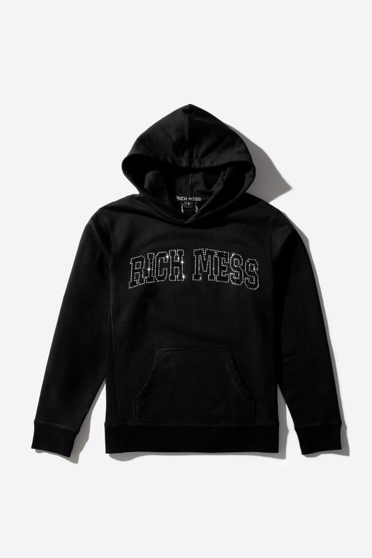 Rhinestone Hooded Sweatshirt - RICH MESS