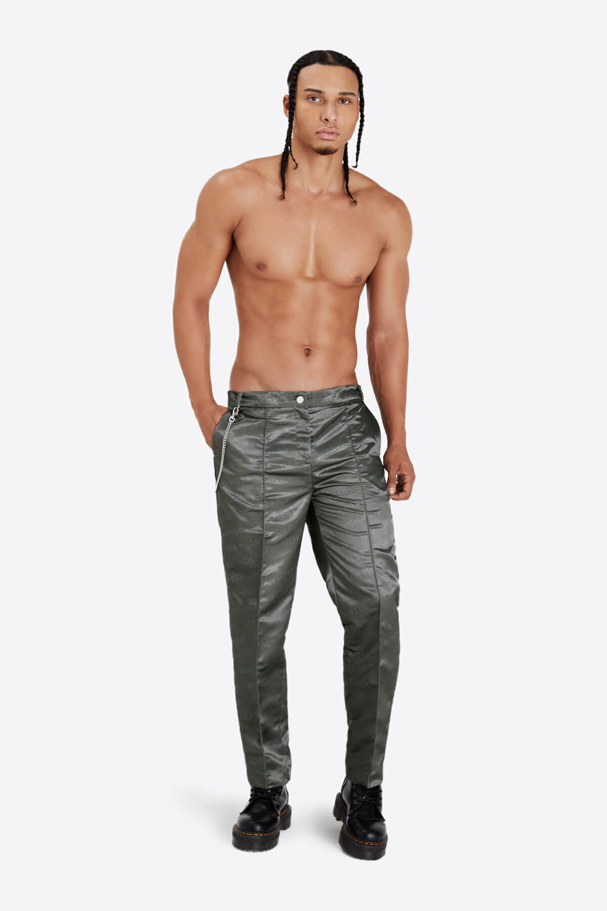 Cigarette Pant In Chrome - RICH MESS