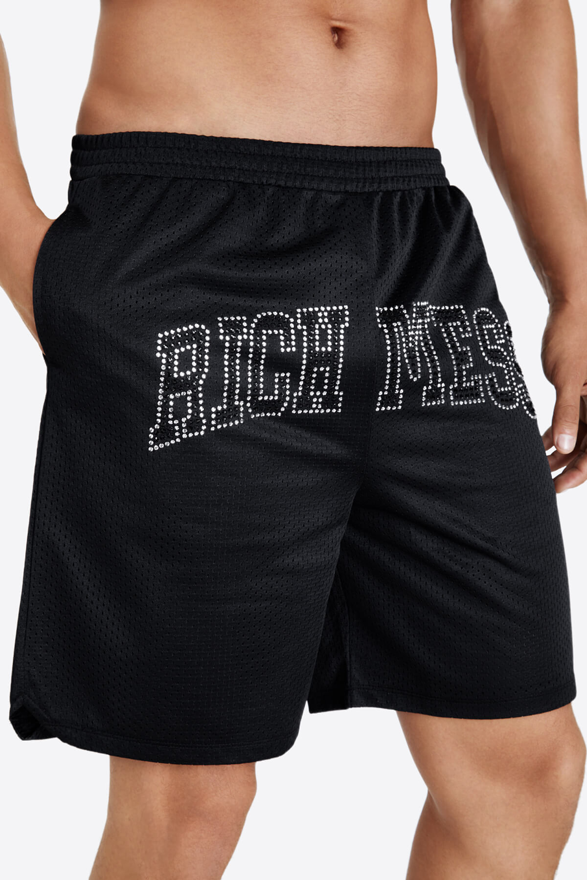Rhinestone Basketball Shorts - RICH MESS