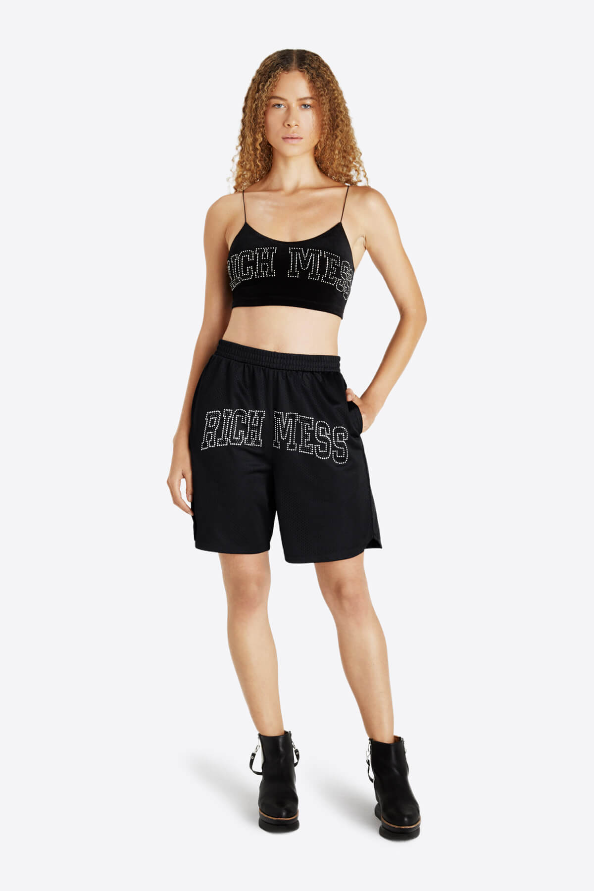 Rhinestone Basketball Shorts - RICH MESS