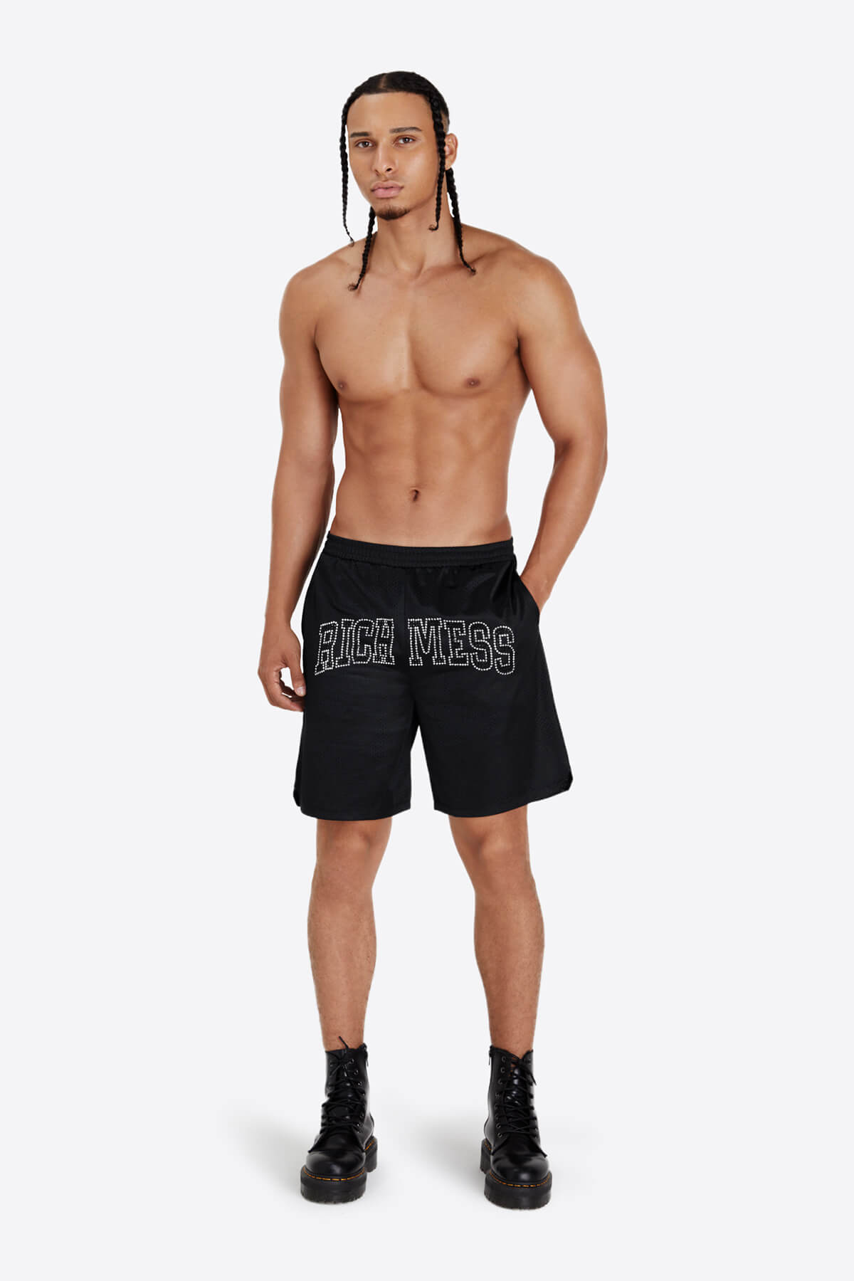 Rhinestone Basketball Shorts - RICH MESS