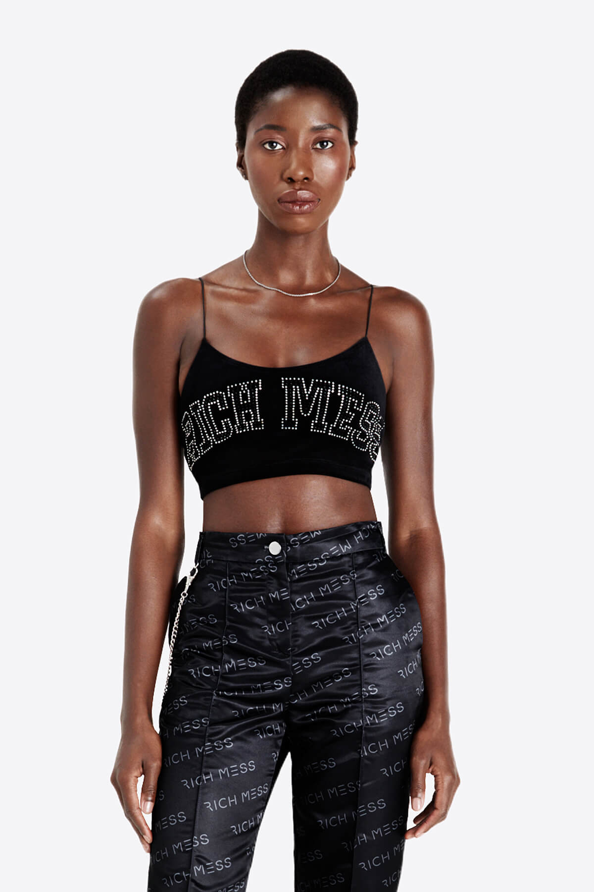 Rhinestone Crop Top - RICH MESS